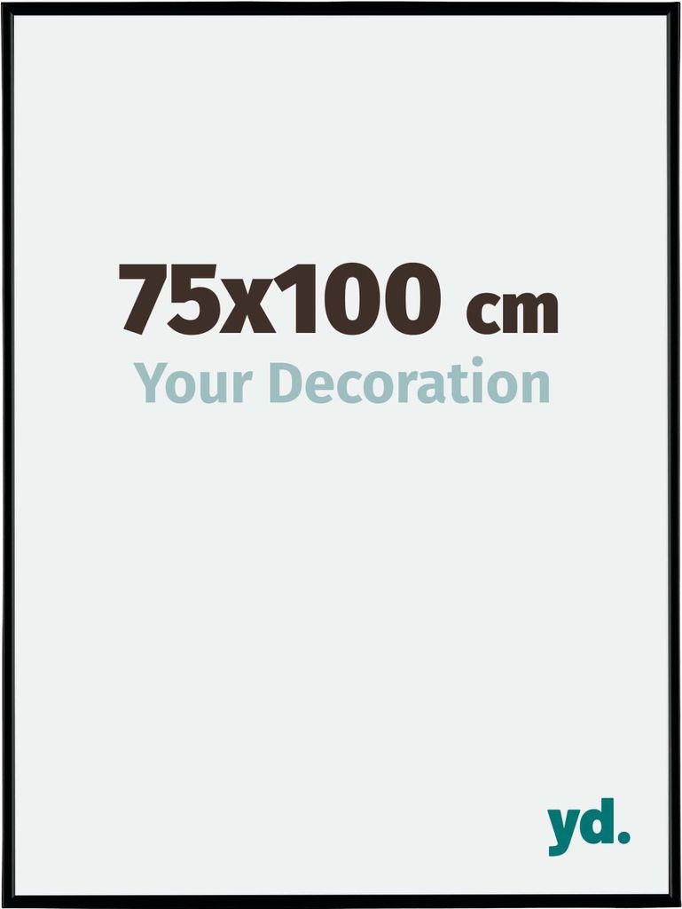 A marketing image showing the dimensions of a picture frame and the text 'Your Decoration'. The brand logo 'yd.' is in the bottom right corner.