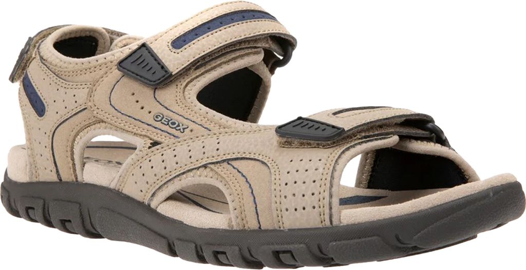 Geox - Herren Sandalen "Strada", Nubukimitat FS11718 (41 EU) (Sand/Marine)