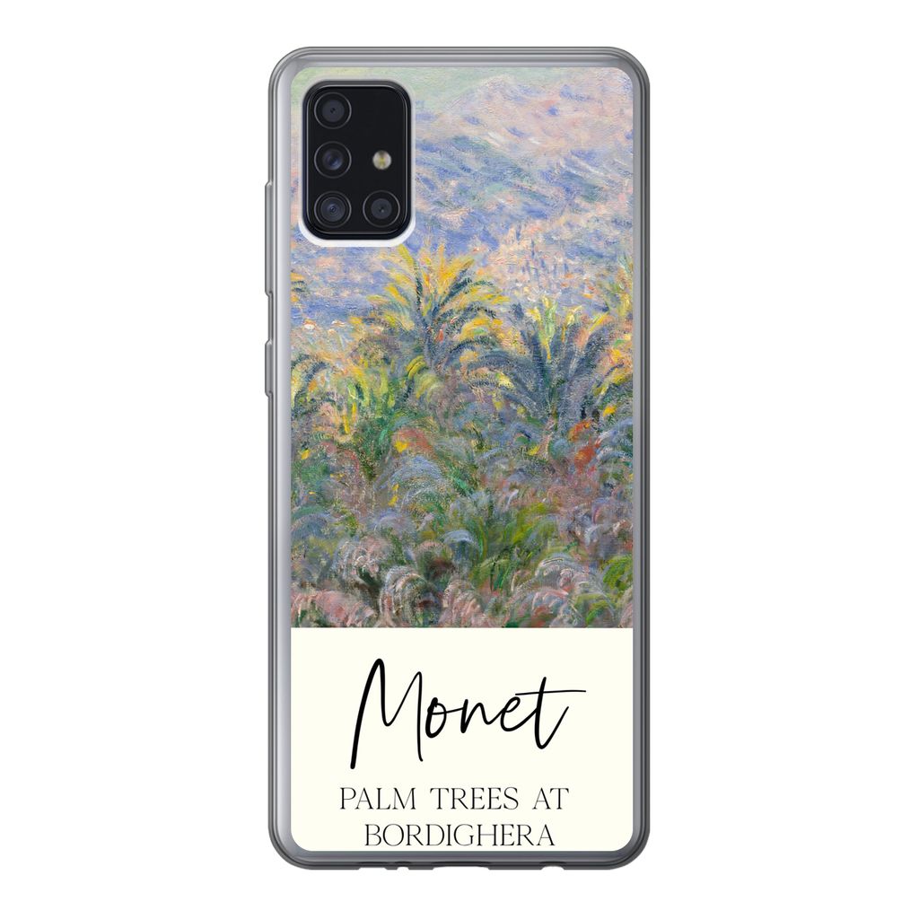MuchoWow Handyhülle Schutzhülle Hülle für Samsung Galaxy A52 5G Monet - Kunst - Palmen in Bordighera Silikon Softcase Handy Hülle - Umschlag
