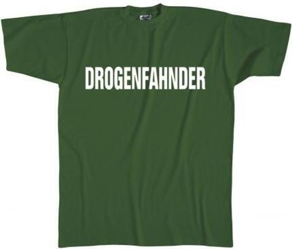T-Shirt mit Print - Drogenfahnder - 09432 grün - Gr. S-XXL Produktbild 