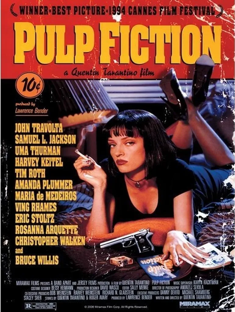 Déco Murale Pulp Fiction : Toile Durable 50x40 cm - Fini Haute Qualité