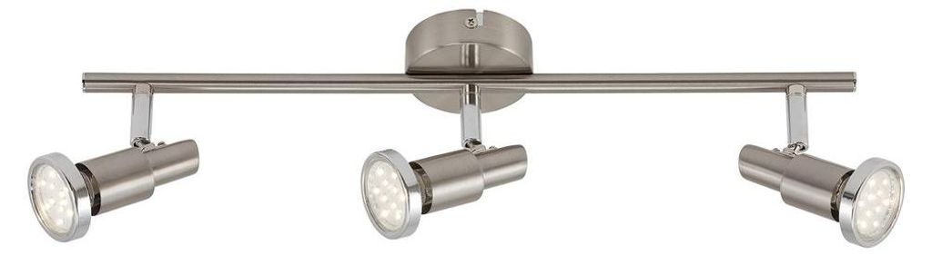 LED Deckenleuchte 3 dreh- & schwenkbar inkl. GU10 3W nickel Produktbild 