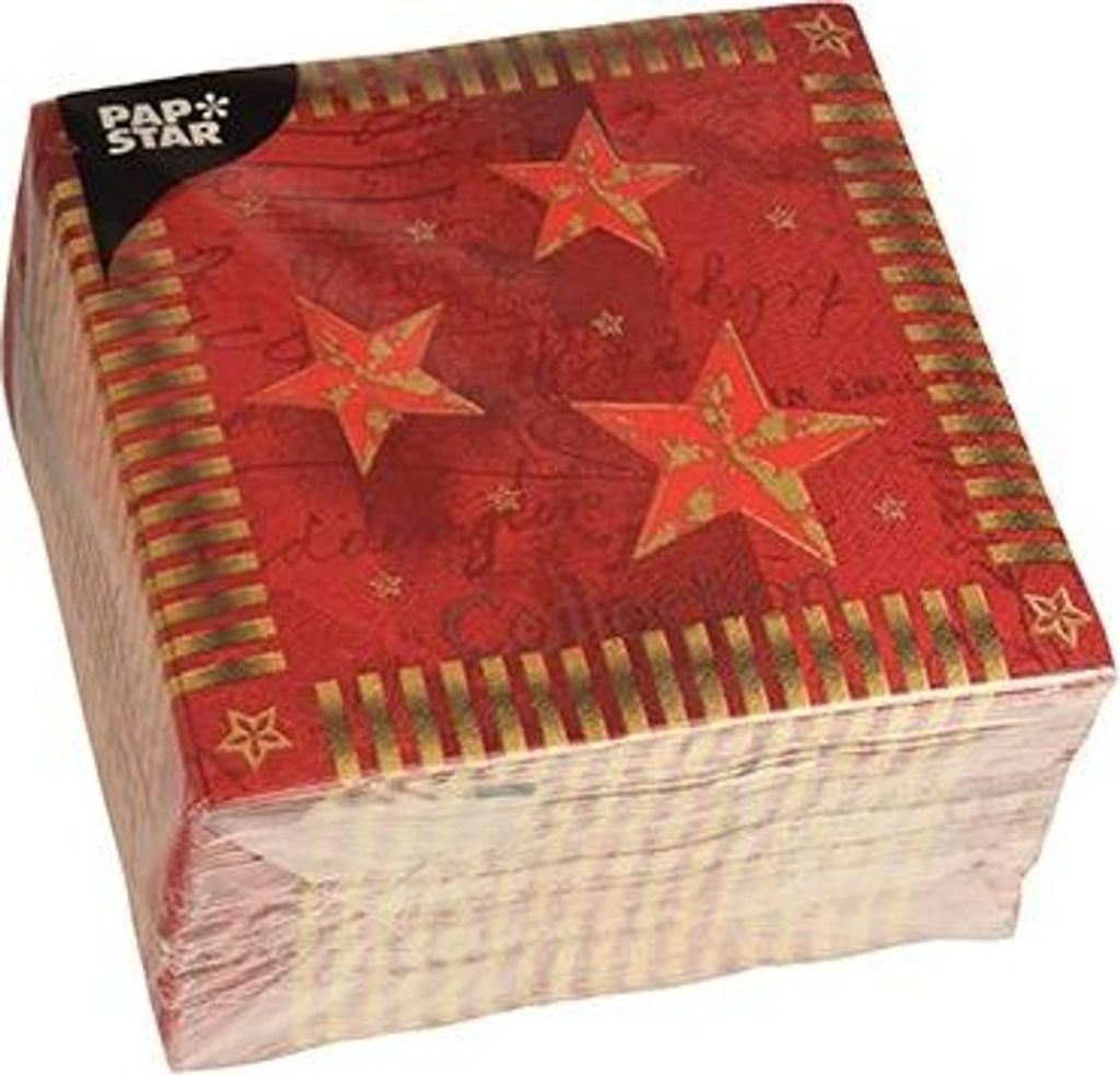 Papstar Servietten Star Shine rot