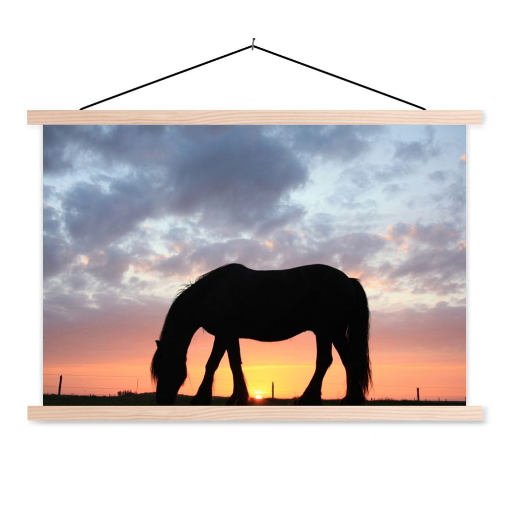 MuchoWow® Textilposter Pferde - Sonne - Wiese 60x40 cm mit Produktbild 