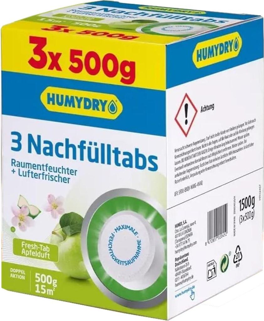 HUMYDRY Raumentfeuchter Entfeuchter Tab Nachfüll-Tab 3x Produktbild 