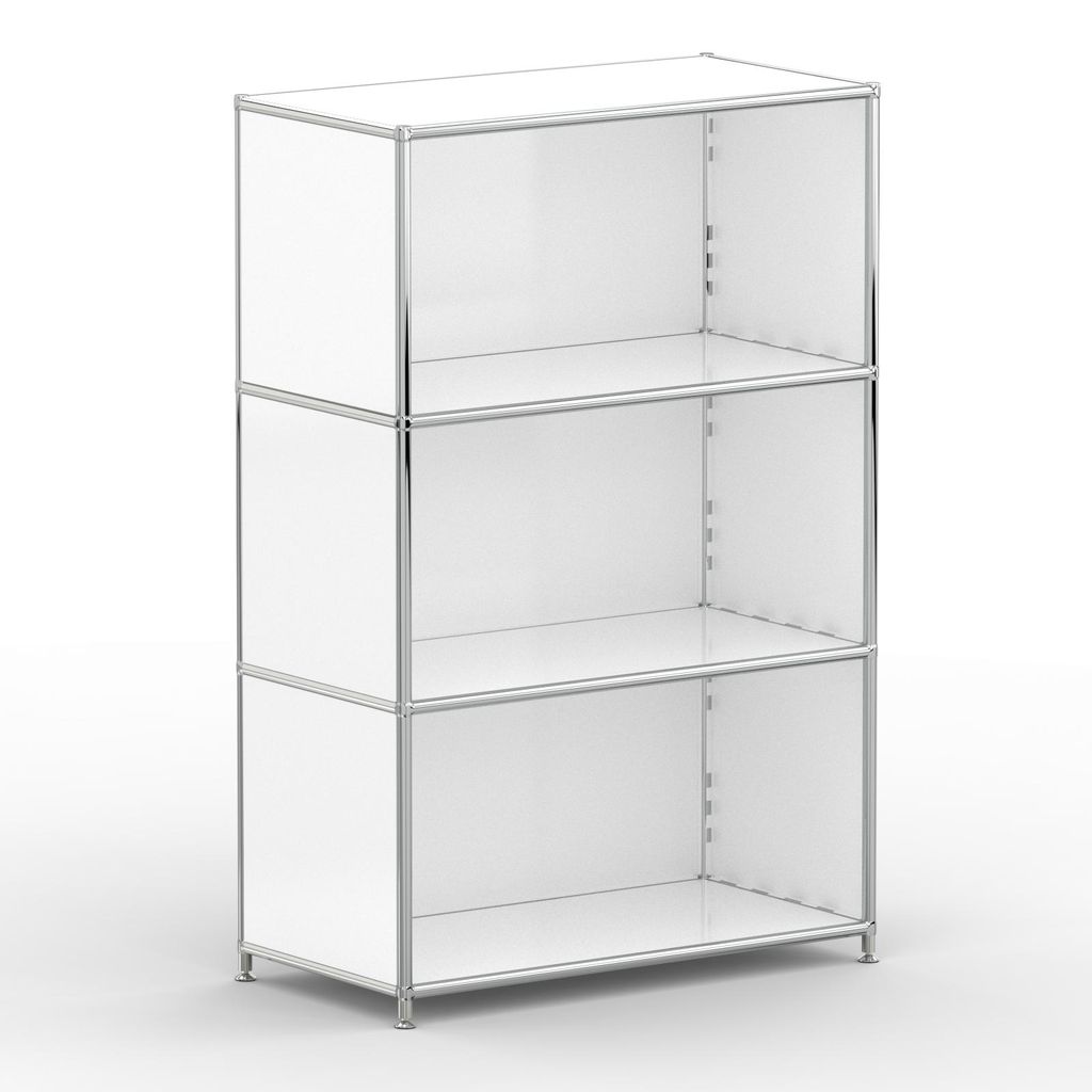 Regal Büro, 3 offene Fächer, Breite 77 cm, Signalweiß