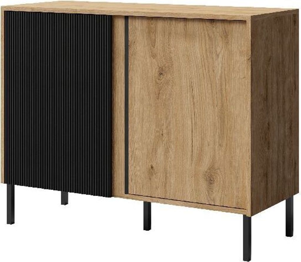 Kommode 4 MIA 100 cm mit geriffelte Fronte mit 2 Türen Produktbild 
