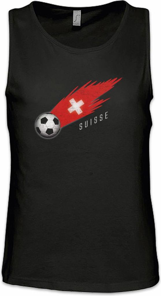 Urban Backwoods Switzerland Football Comet I, Ärmelloses T-Shirt, Farbe: Schwarz, Größe: S