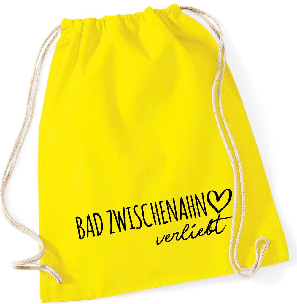 Huuraa Beutel Bad Zwischenahn verliebt Geschenk 12 Liter Yellow Baumwolle Bad Zwischenahn Souvenir