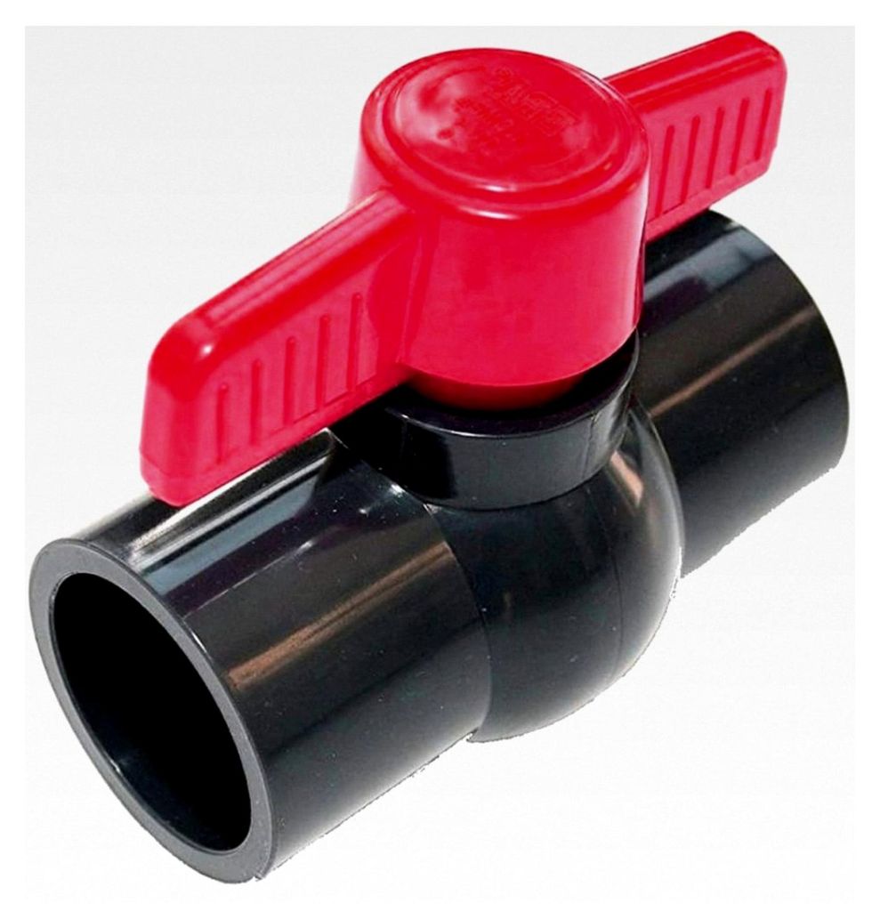 PVC-U Kugelhahn 63mm Absperrhahn aus PVC-U DN63 mit 2 Klebemuffen für 63mm Rohrleitungen