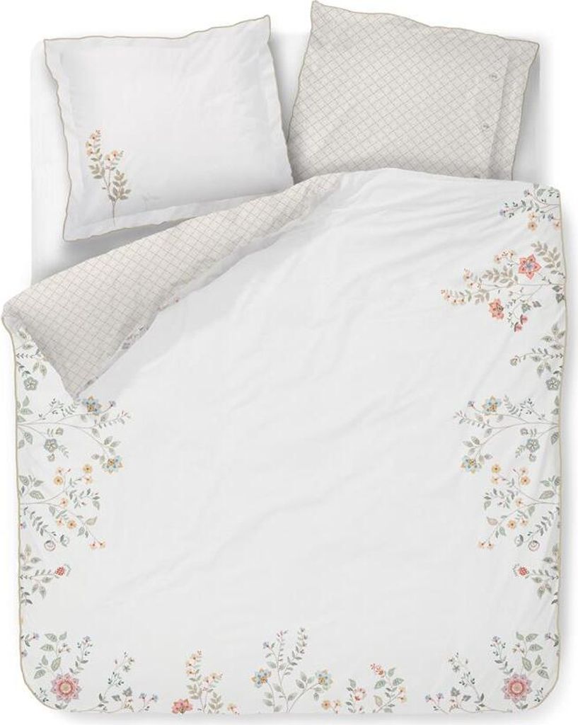 Pip Studio Bettwäsche-Garnitur Campo de Flores Farbe Off-white Größe 200x200+2x80x80