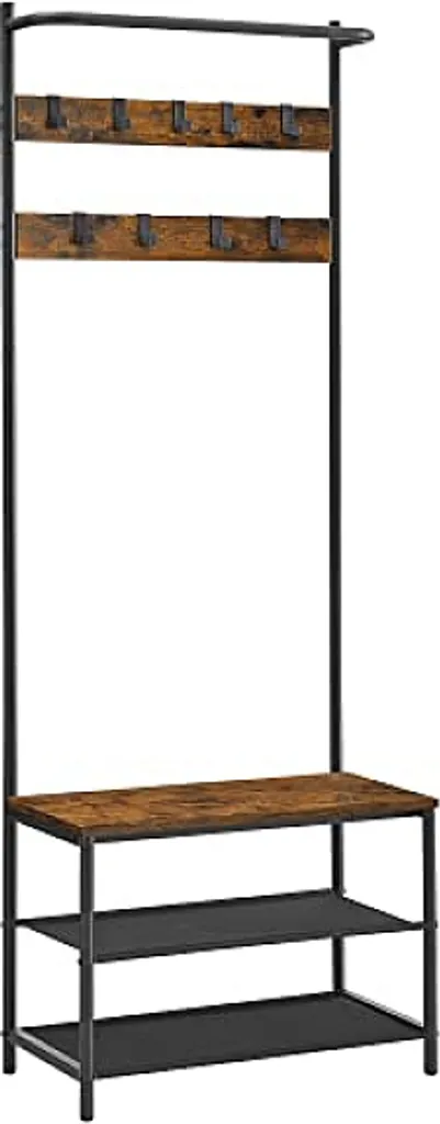 Porte-manteau avec banc intégré pour optimiser un couloir étroit et encombré