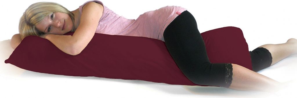Bezug Seitenschläferkissen 40x120 | 40x140 | 40x160 | 40x200 : Farbe - Burgund, Größe - 40x200 cm
