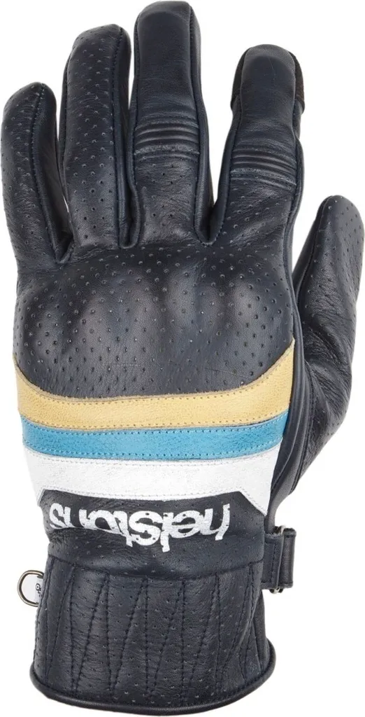 Gants Helstons Mora Air bleu pour rouler à moto en été avec protection