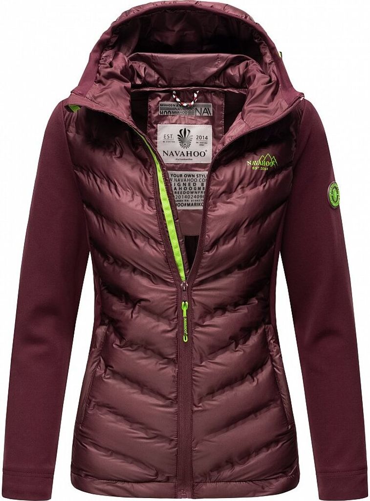 Navahoo Damen Jacke Frühlings Outdoor Übergangs Stepp Windbreaker Nimm Mich Mit Aubergine Gr. 36 - S