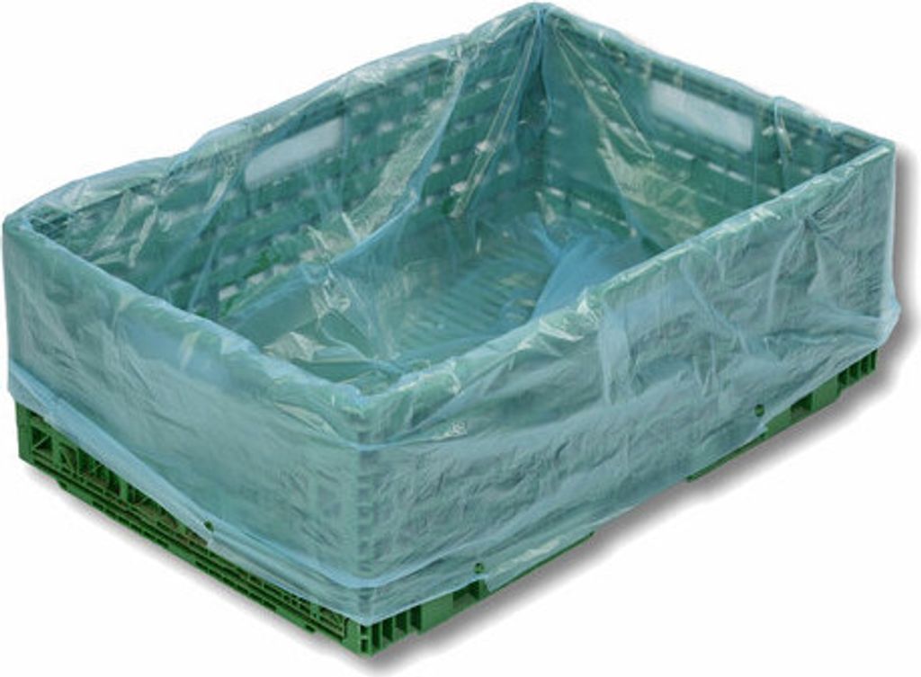 1000x HDPE-Seitenfaltensäcke blau-transparent 680 + 430 x 680 mm 10my