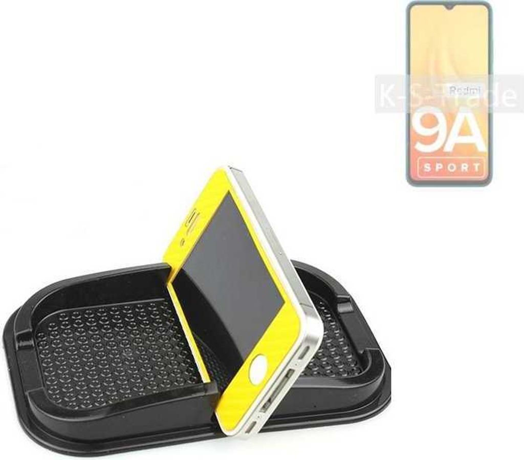 K-S-Trade Auto Anti Rutsch Matte Smartphone-Halter kompatibel mit Xiaomi Redmi 9A Sport Haft Pad Armaturenbrett Handy-Halterung Silikon