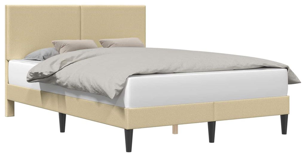 vidaXL Bettrahmen mit Kopfteil Hellgrün-Grau 140 x 190 cm Cordstoff