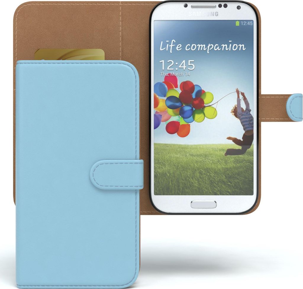 EAZY CASE Business Hülle für Samsung Galaxy S4 klappbar, Premium Kunstleder Handyhülle mit Kartenfach