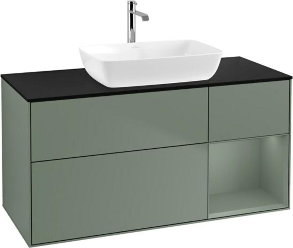 V&B Waschtischunterschrank Wandbeleuchtung Finion 120cm, Pl b m, Rg Oli. m Lac, Oli. m Lac