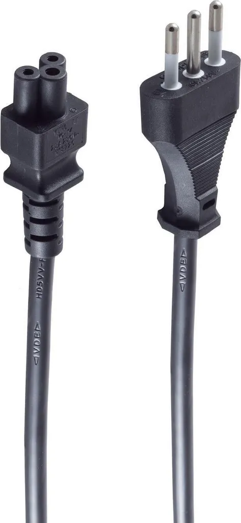 Cordon secteur 1,8 m avec fiche C5 trèfle noir shiverpeaks BSIT60001