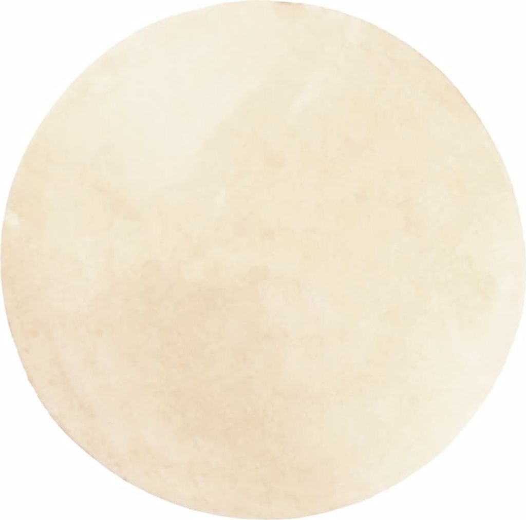 vidaXL Teppich HUARTE Kurzflor Weich und Waschbar Creme Ø 80 cm