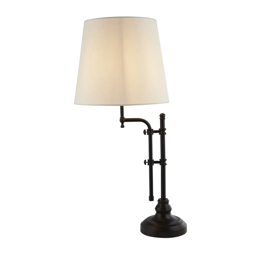 Lampe de chevet orientable noir mat idéale pour lecture avec abat-jour