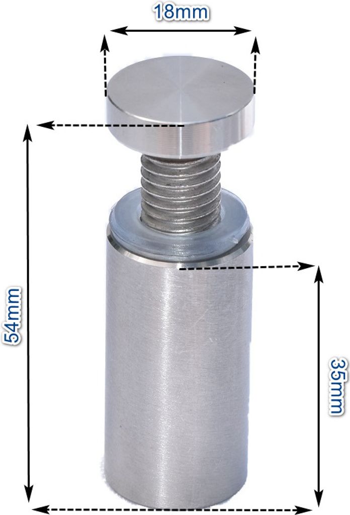 35mm Abstandshalter Glas Halterung Schilderbefestigung Wandabstand Edelstah