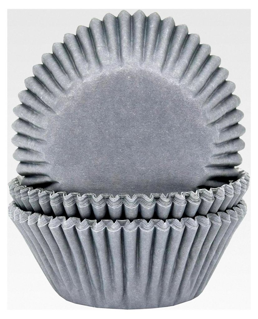 Muffinförmchen/Cupcakeförmchen Grau aus Papier 50 Stück