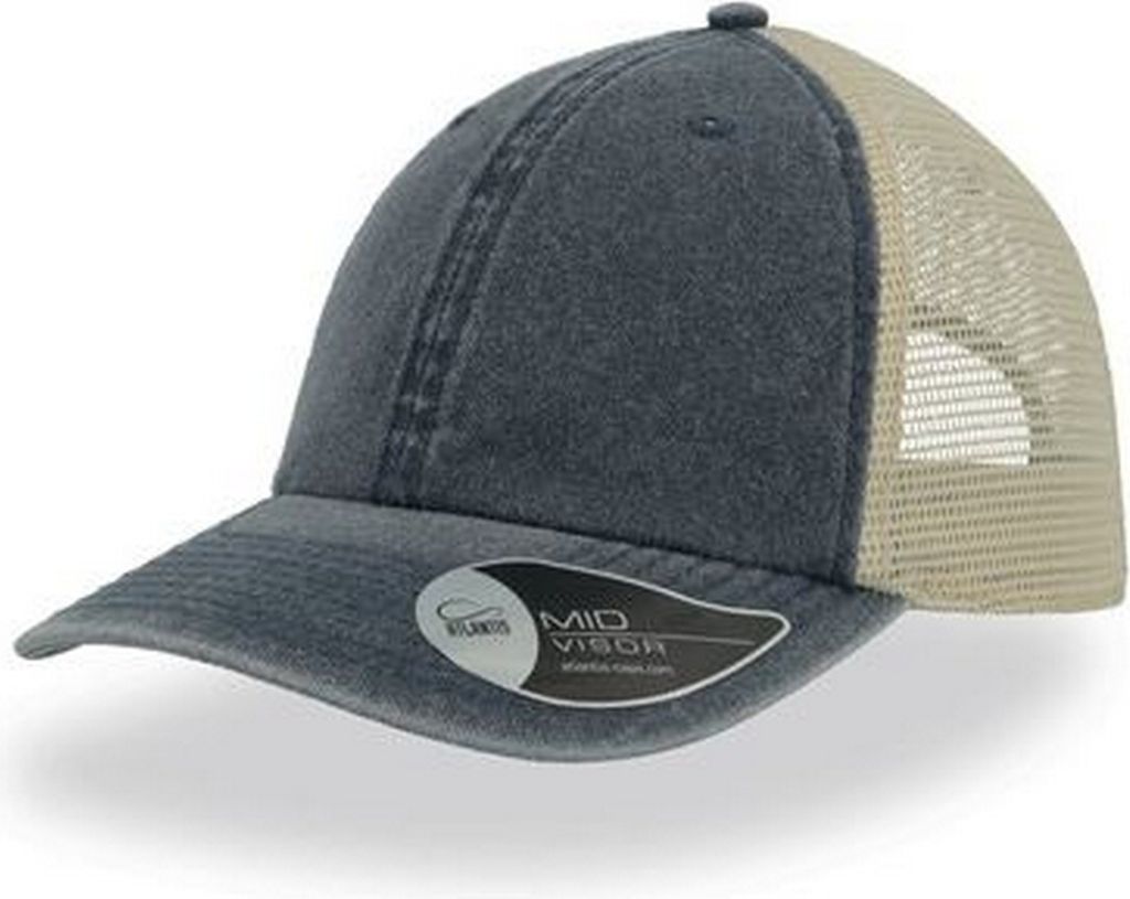Atlantis Uni Trucker-Cap, 6 Paneele, Pigmentfärbung AB444 (Einheitsgröße) (Marineblau)