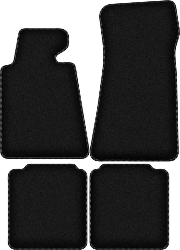 4 Tappetini Velluto Nero per BMW Serie 7 E32 LONG (1986-1994)