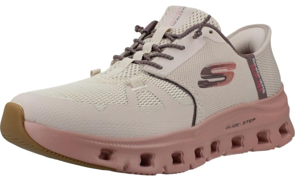 SKECHERS Slip-ins Damen Schlupfsneaker beige rosa Mesh - Produktbild 