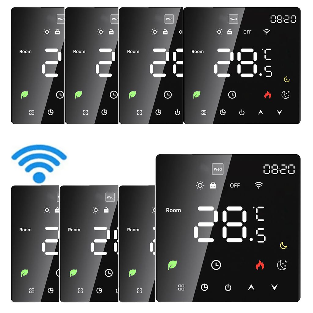 8X Smart WiFi Thermostat, Stimme, Tuya-App, programmierbare Temperaturregelung, IP20-Schutz, automatischer/manueller Modus, digitaler Thermostat fu...