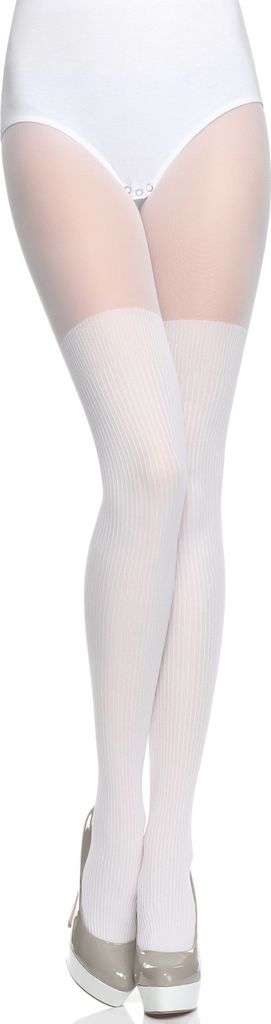 Merry Style Damen Strumpfhose MS 387 (Weiß, L (40-44)) .