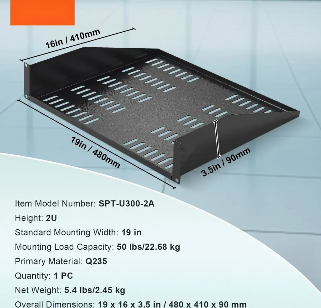 Rack pour stockage de serveurs 2U avec châssis robuste acier - 7
