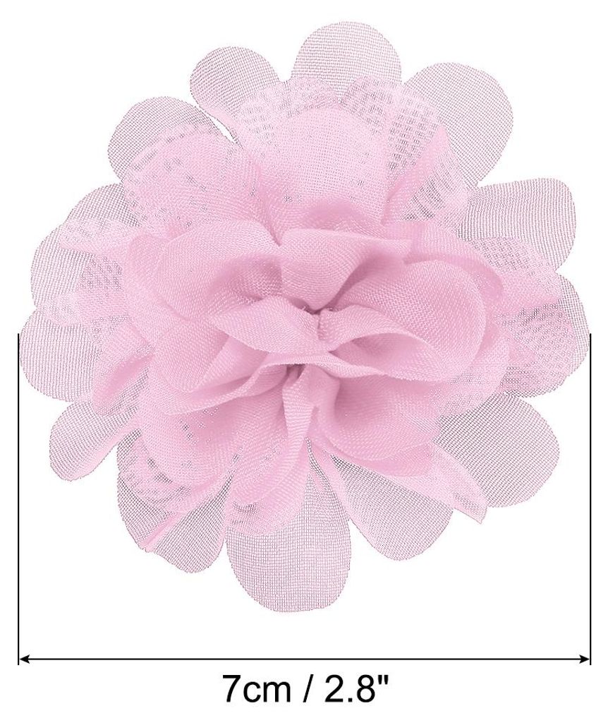 10Stk 2.8" Chiffon Blumen Netz Stoff Blumen N?hen Gewebe Ornamente Stirnband Verzierungen fš¹r Heimwerker Handwerk Hochzeit Dekor Hell Rosa