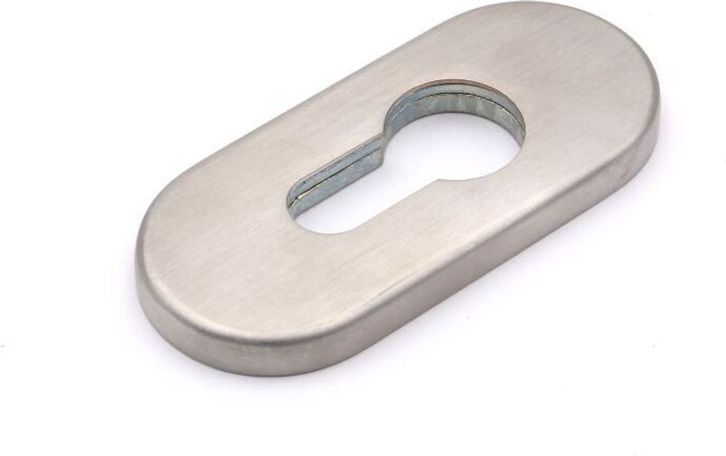 PZ-Schieberosette, oval, Edelstahl matt gebürstet