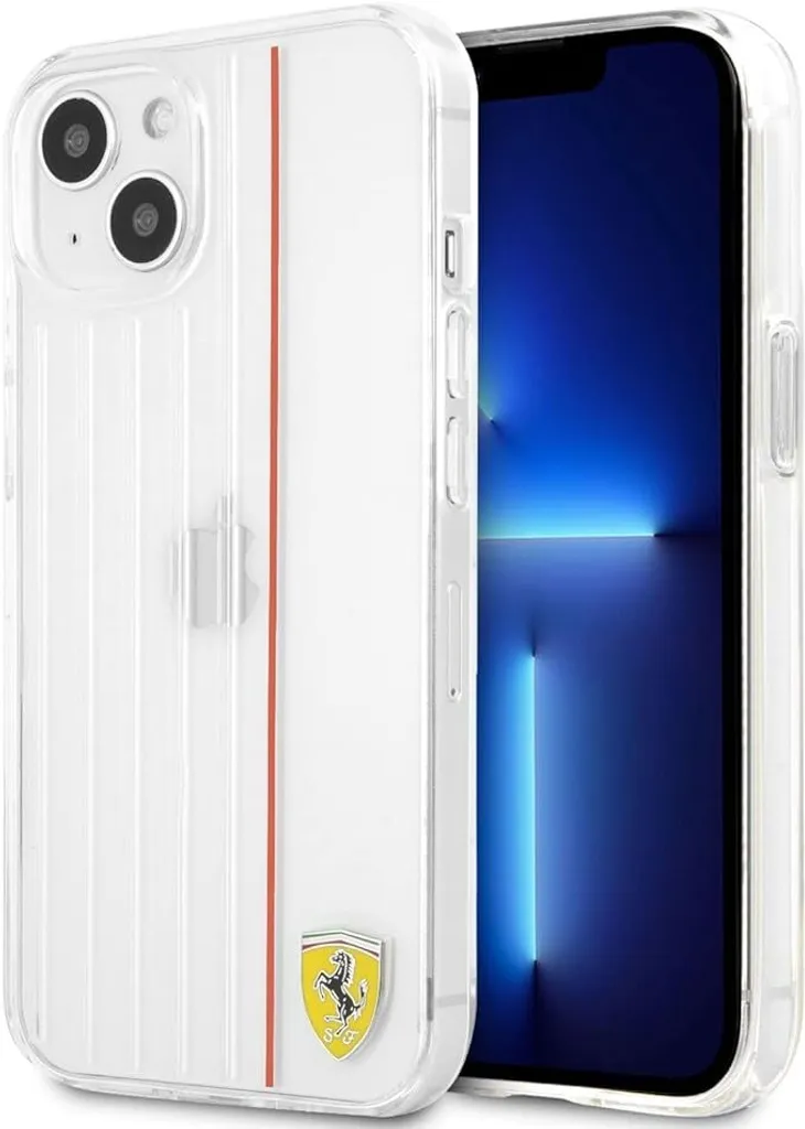 Custodia iPhone 13 Ferrari Rossa Linee 3D - Cover Rigida Ufficiale