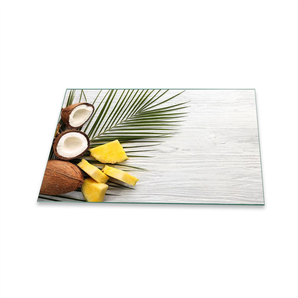 Herdabdeckplatte Glaskeramik 1 Teilig 80x52 Obst Braun Abdeckung Glas Spritzschutz