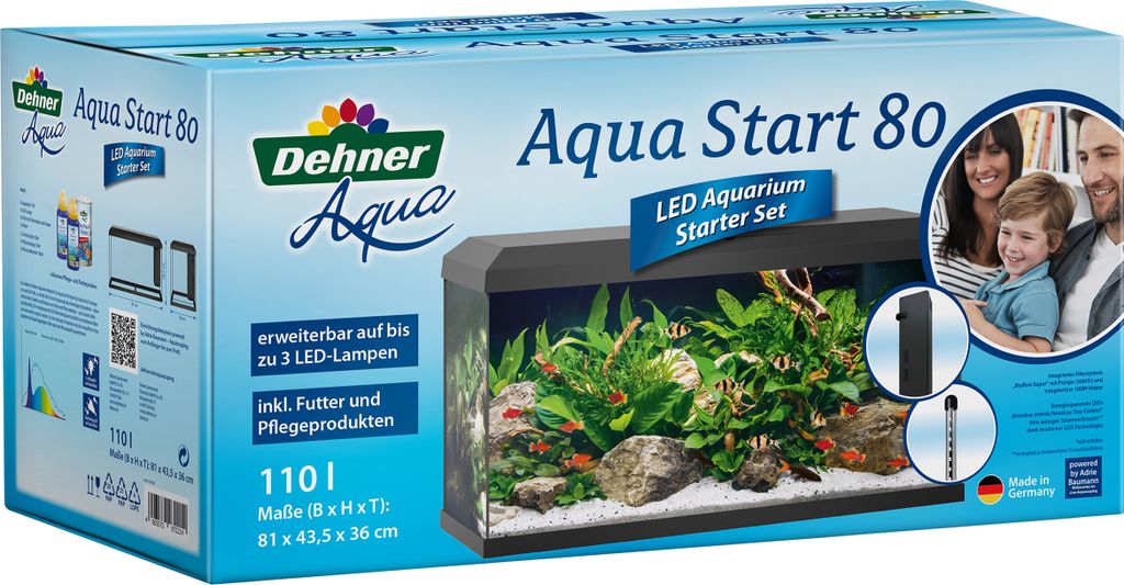 Dehner Aqua Aquarium Starterset 80, ca. 81 x 36 x 45 cm, Produktbild 