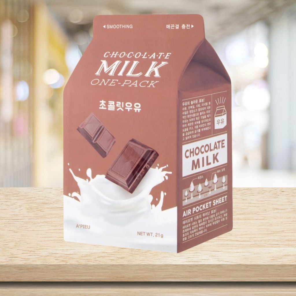 A'PIEU – Milk One Pack #Schokoladenmilch, 21 g feuchtigkeitsspendende Tuchmaske
