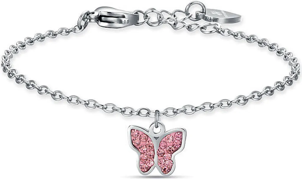 Gourmette enfant en argent Luca Barra et pendentifs charms colorés