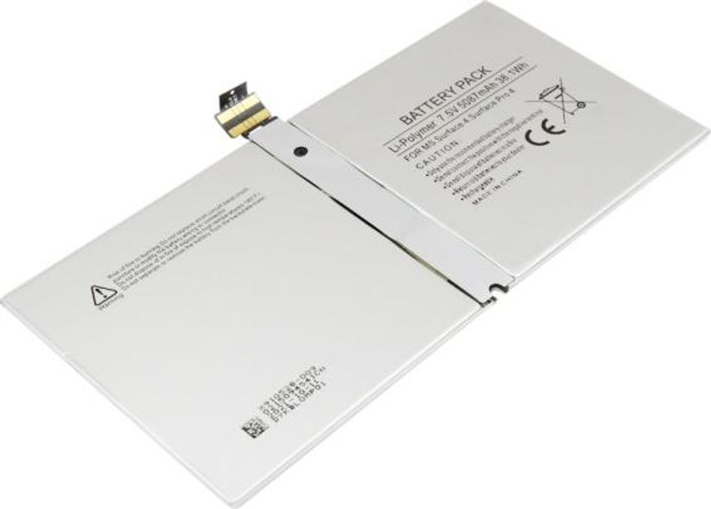 Akku für Microsoft Surface 4, Surface Pro 4, 1724 Li-Polymer, 7,5V, 5087mAh, 38,1Wh ersetzt DYNR01, G3HTA027H