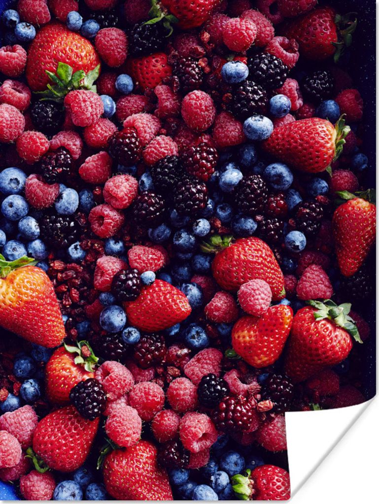 MuchoWow Poster Obst - Rot - Mix 120x160 cm - Wandbilder