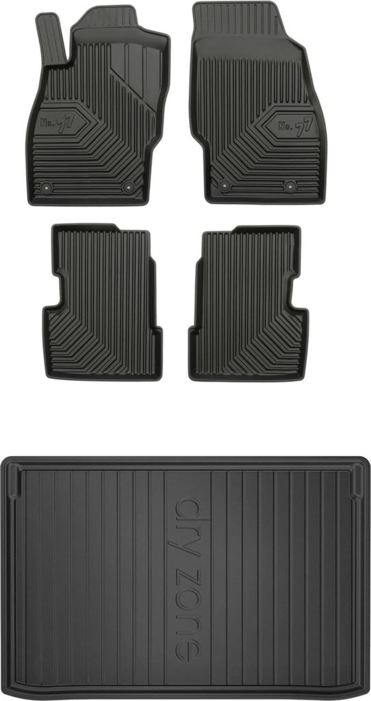 FROGUM Gummimatten Auto Fußmatten + Kofferraummatte für Opel Corsa E 2014-2019