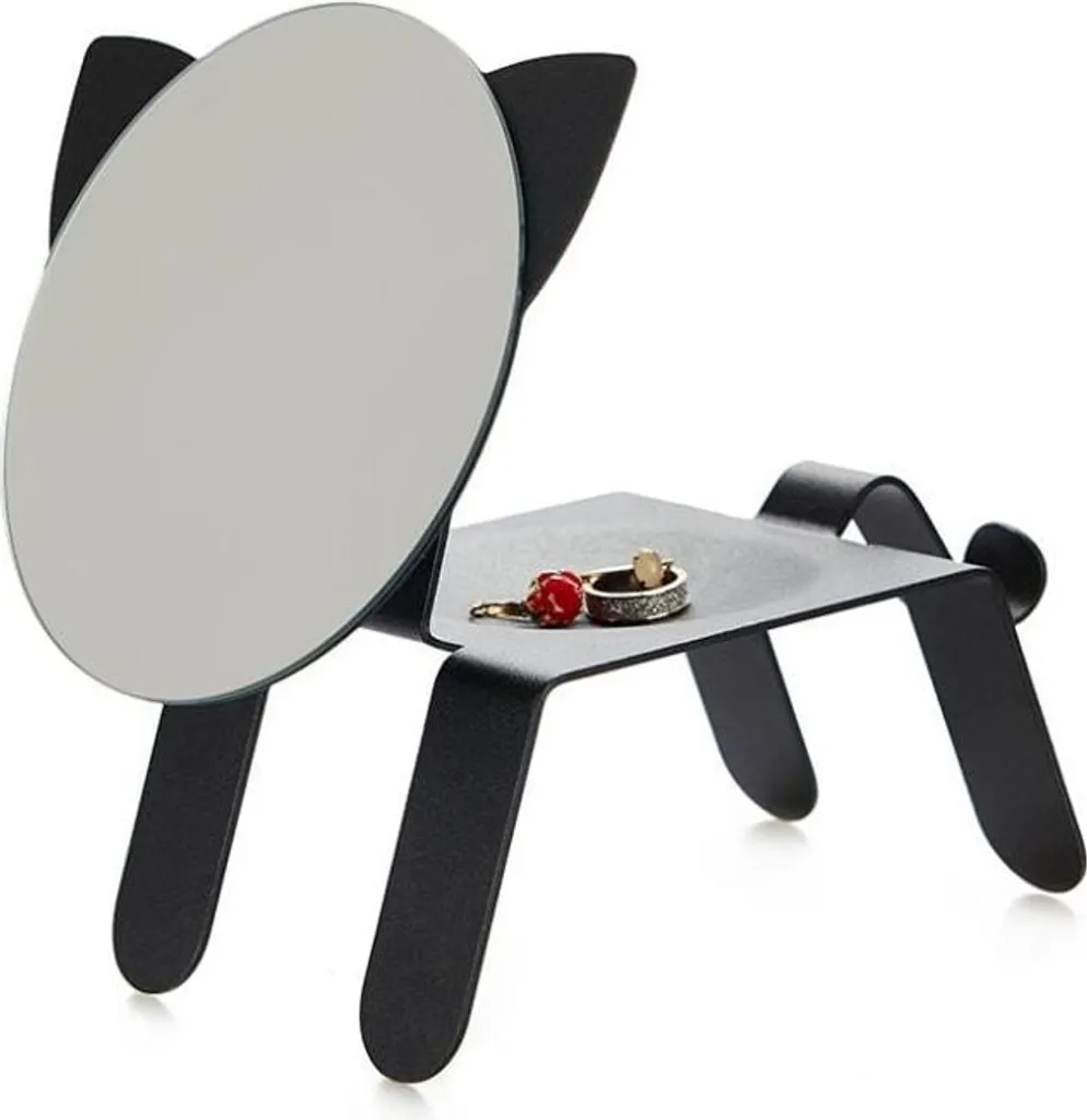 Specchio da Tavolo Nero 20x16x24 cm in Acciaio - Design Moderno