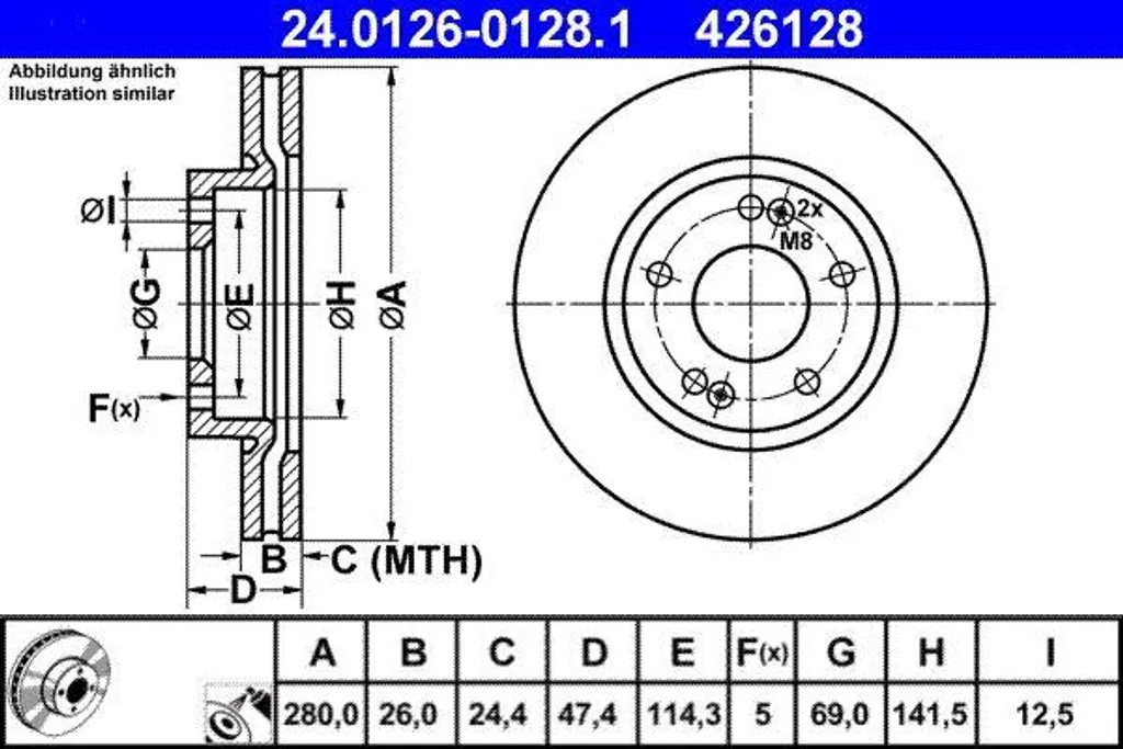 Disque de frein anti-vibration ATE pour Hyundai Coupé, fini les bruits