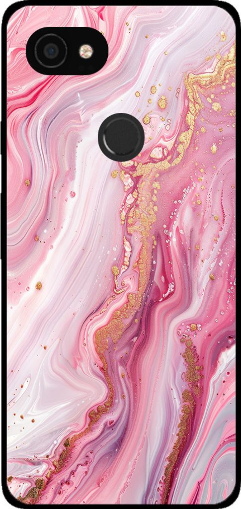 Handyhülle für Google Pixel 3 XL mit Marmordruck - TPU Backcover Case Marble Design - Rosa