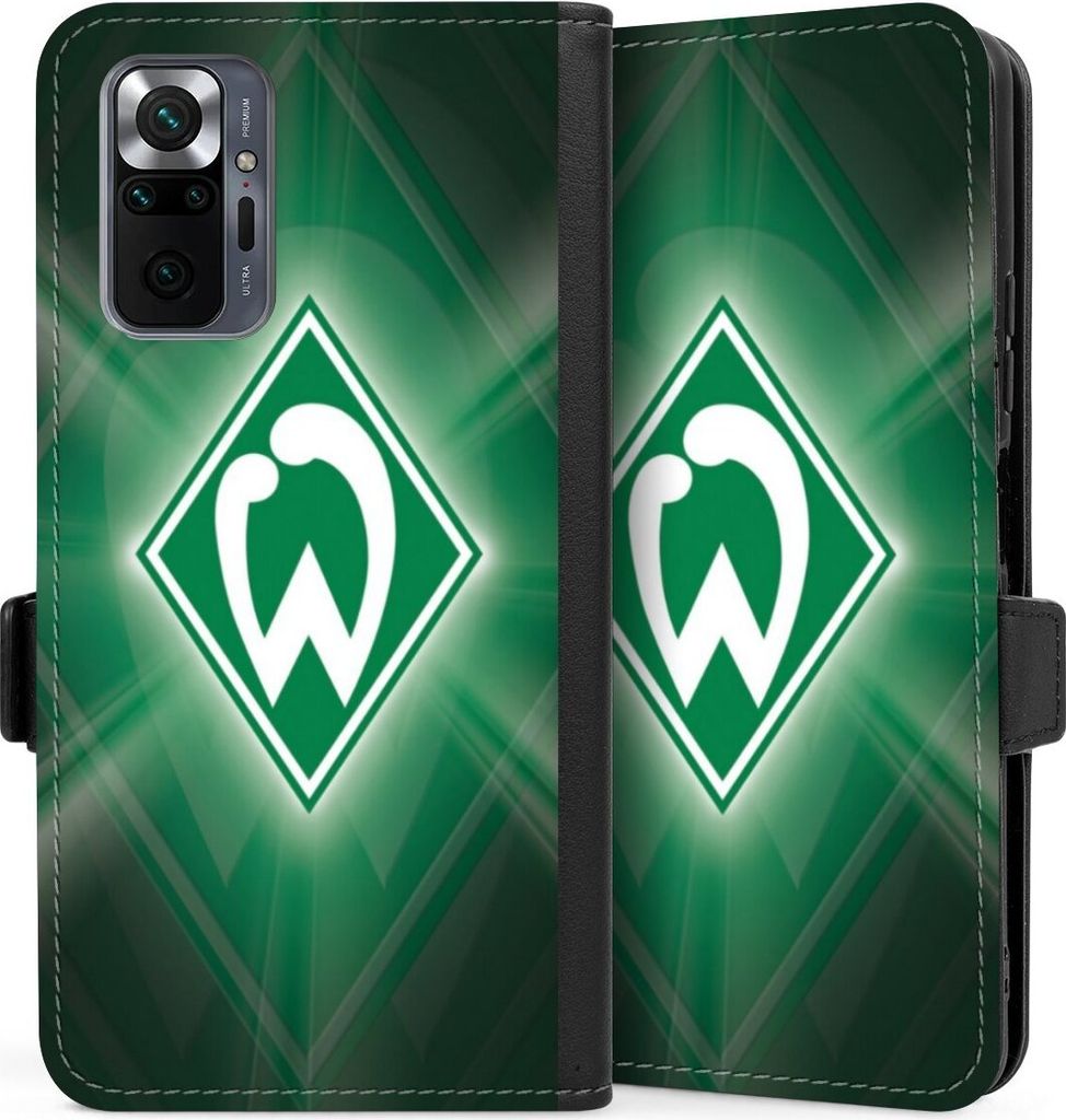 DeinDesign Klapphülle für Xiaomi Redmi Note 10 Pro Handytasche Lederhülle Tasche Offizielles Lizenzprodukt SV Werder Bremen Wappen