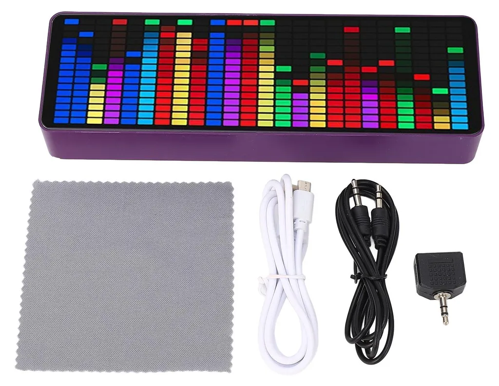 Analyseur de Spectre Audio 1624 Segments LED avec Mode Capteur Vocal